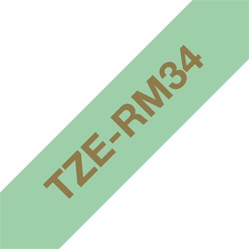 Brother TZE-RM34. Printing colours: Gold Product colour: Green Bran