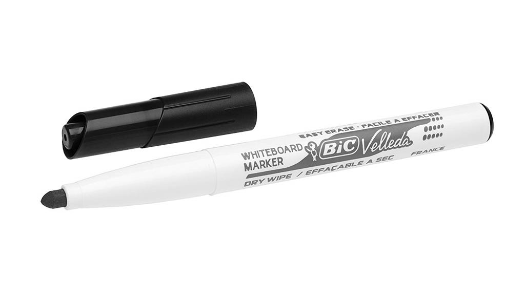 Bic Velleda 1741 Marker 12 Pc(S) Bullet Tip Black