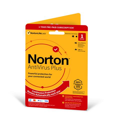 NortonLifeLock Norton AntiVirus Plus | 1 Device | 1 Year Subscription