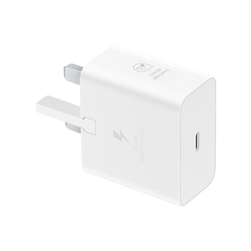 Samsung EP-T2510NWEGGB. Charger type: Indoor Power source type: USB Charger compatibility: Universal. Input voltage: 100-240 V Maximum output voltage: 5 V. USB Type-C ports quantity: 1 Fast charging. Product colour: White