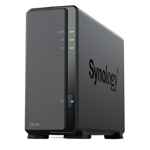 Photos - NAS Server Synology DiskStation DS124 NAS/storage server Desktop Realtek RTD1619B 1 GB DDR4 0 TB DiskStation Manager Black DS124/6TB-HA 