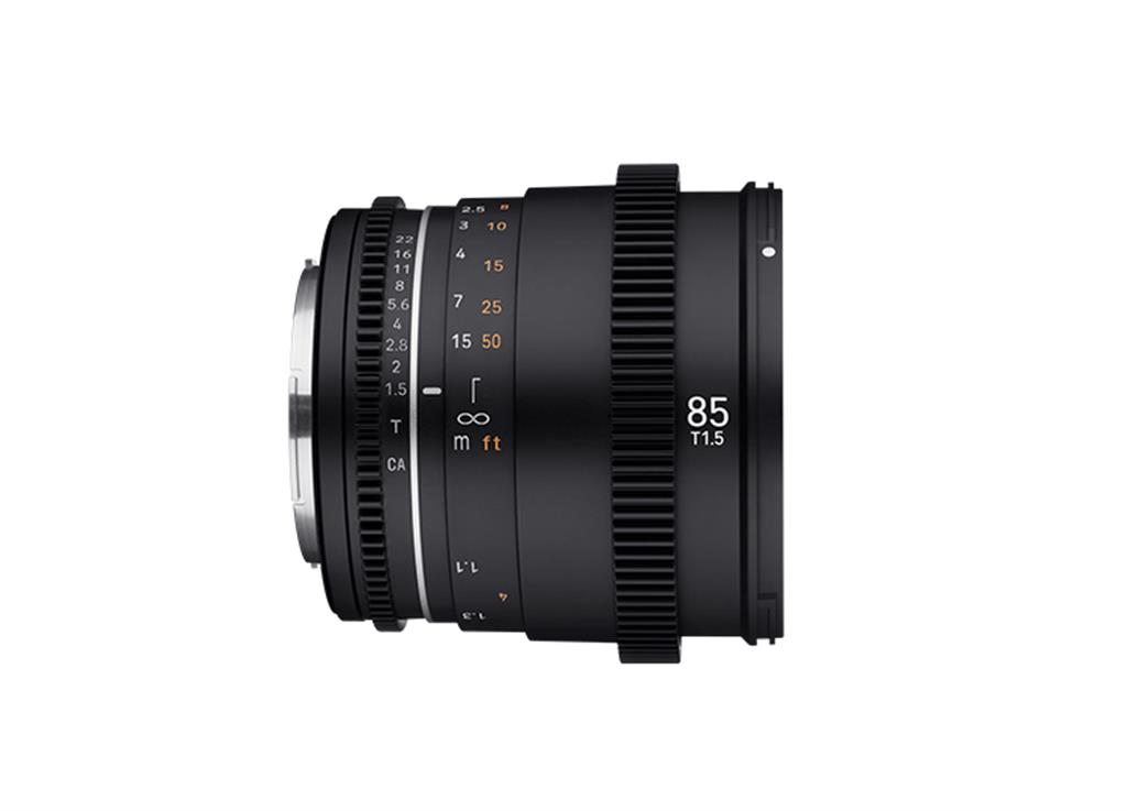 Samyang VDSLR 85mm T1.5 MK2. Component for: MILC Lens structure (elements/groups): 9/7 Lens type: Cinema lens. Camera brands compatibility: Canon. Product colour: Black Mounting type: Bayonet. Diameter: 8.4 cm Filter size: 72 mm Length: 74.7 mm Samyang VDSLR 85mm T1.5 MK2. Component for: MILC Lens structure (elements/groups): 9/7 Lens type: Cinema lens. Camera brands compatibility: Canon. Product colour: Black Mounting type: Bayonet. Diameter: 8.4 cm Filter size: 72 mm Length: 74.7 mm