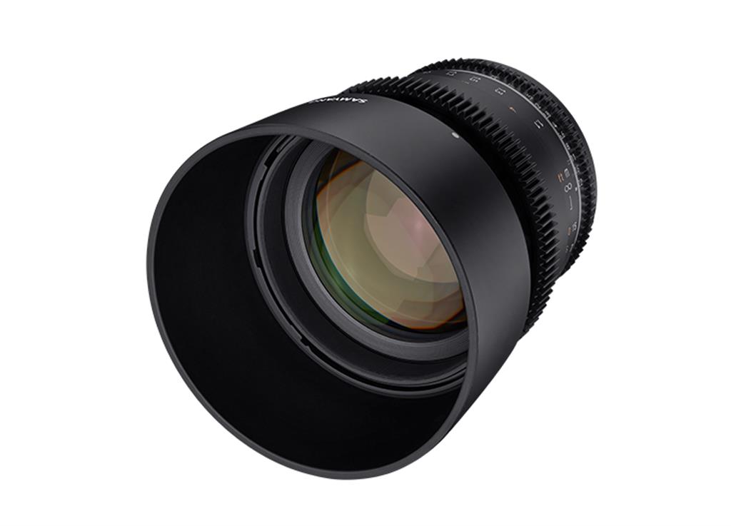 Samyang VDSLR 85mm T1.5 MK2. Component for: MILC Lens structure (elements/groups): 9/7 Lens type: Cinema lens. Camera brands compatibility: Canon. Product colour: Black Mounting type: Bayonet. Diameter: 8.4 cm Filter size: 72 mm Length: 74.7 mm Samyang VDSLR 85mm T1.5 MK2. Component for: MILC Lens structure (elements/groups): 9/7 Lens type: Cinema lens. Camera brands compatibility: Canon. Product colour: Black Mounting type: Bayonet. Diameter: 8.4 cm Filter size: 72 mm Length: 74.7 mm