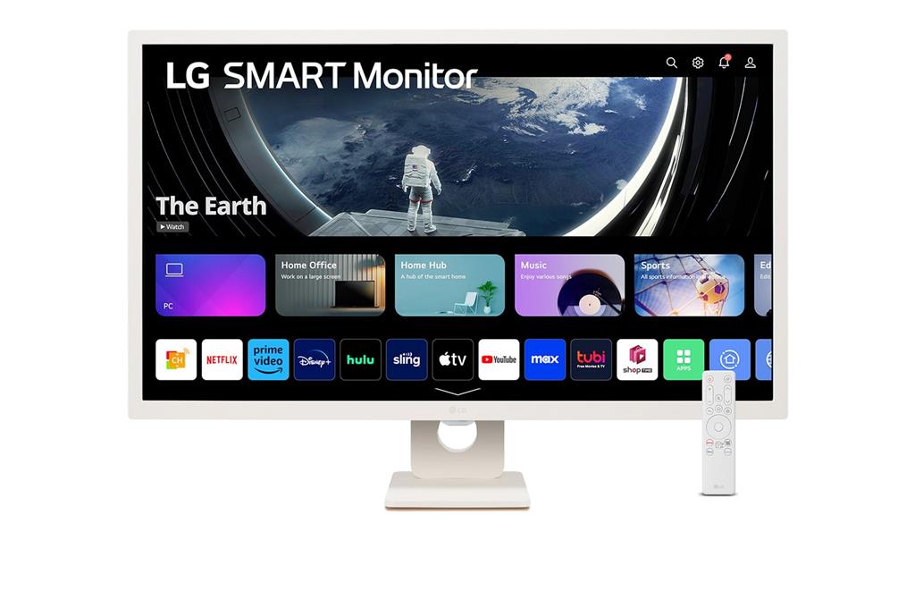 Lg Myview Smart Monitor 32SR50F, 32 Inch, Full Hd 1080P Ips Panel, Built In Speakers, Wifi & Bluetooth Connectivity, Webos Smart Tv Apps With Remote Control, White-image