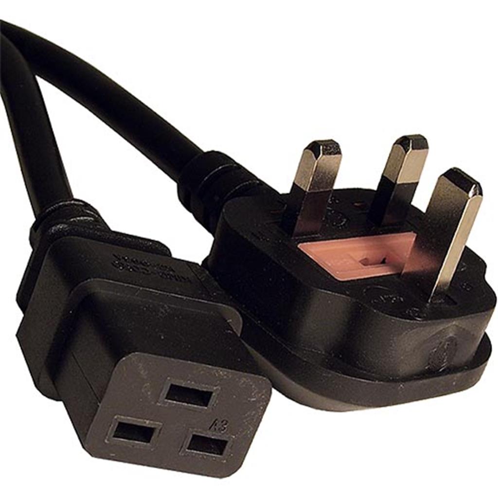 Cablenet 5M Uk (13 Amp) - Iec C19 Black Pvc 1.5Mm Power Leads