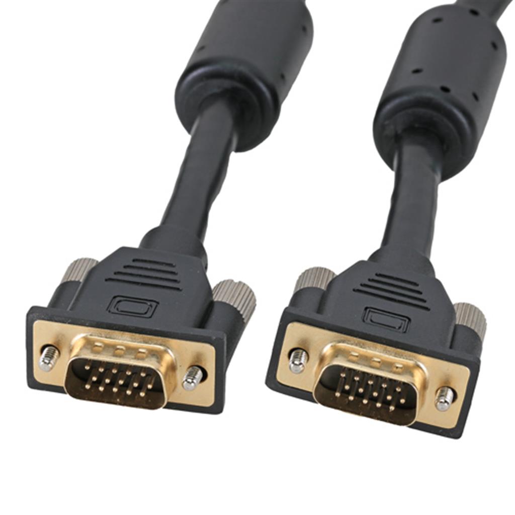Cablenet 5M Svga HD15 Male - Male Black Pvc Cable With Ferrites