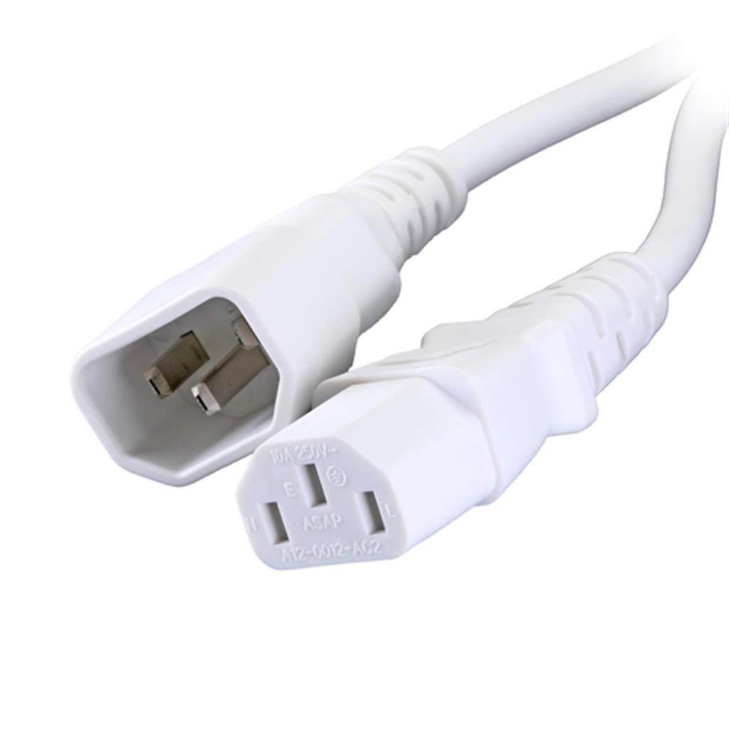 Cablenet 3M Iec C14 - Iec C13 White Pvc 1.0Mm Power Leads