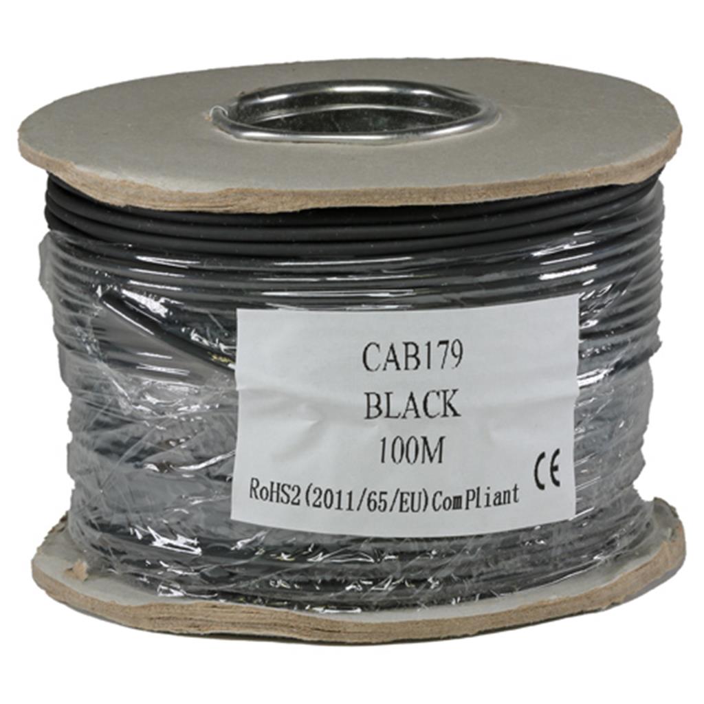 Cablenet RG179 75Ohm Solid Lsoh Cpr Eca Coax Cable Black 100M Reel-image