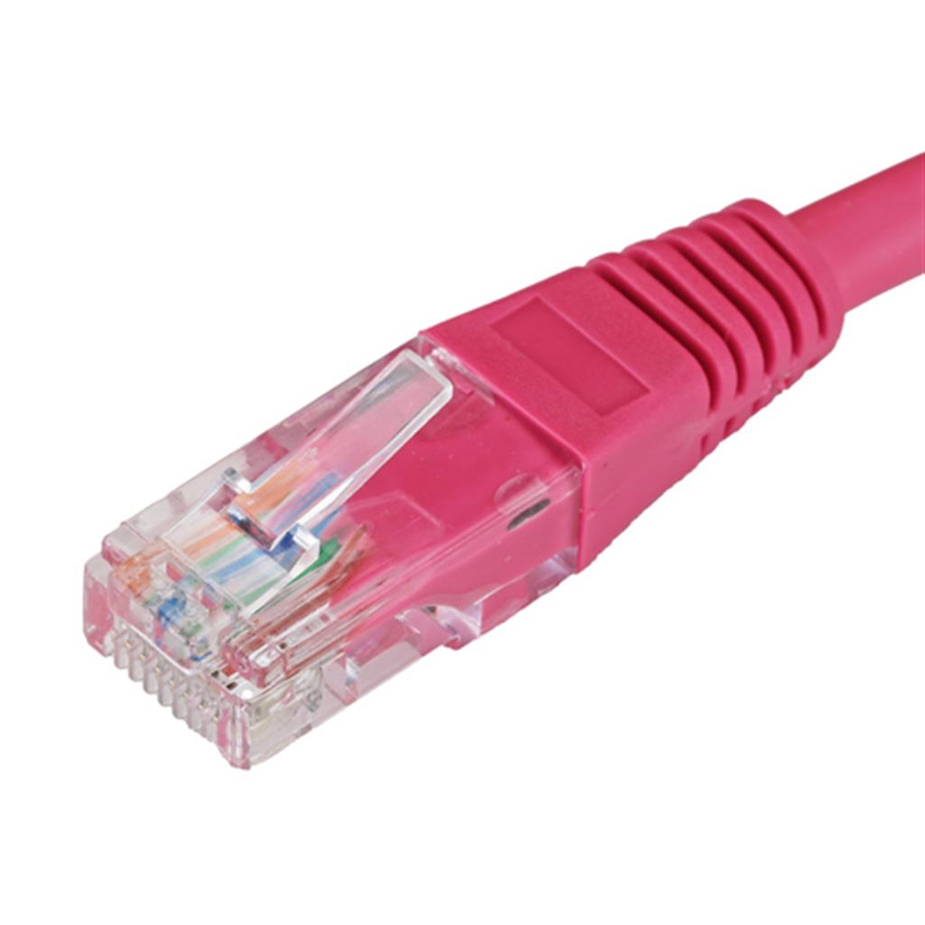 Cablenet 20M Cat5E RJ45 Pink U/Utp Pvc 24AWG Flush Moulded Booted Patc-image