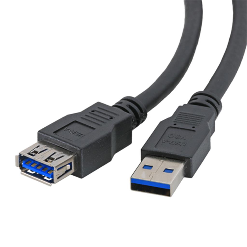 Cablenet 2M Usb 3.0 Type A Male - Type A Female Black Pvc Extension Ca