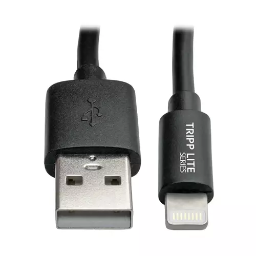 Photos - Cable (video, audio, USB) TrippLite Tripp Lite M100-004COIL-BK USB-A to Lightning Sync/Charge Coiled Cable (M/ 