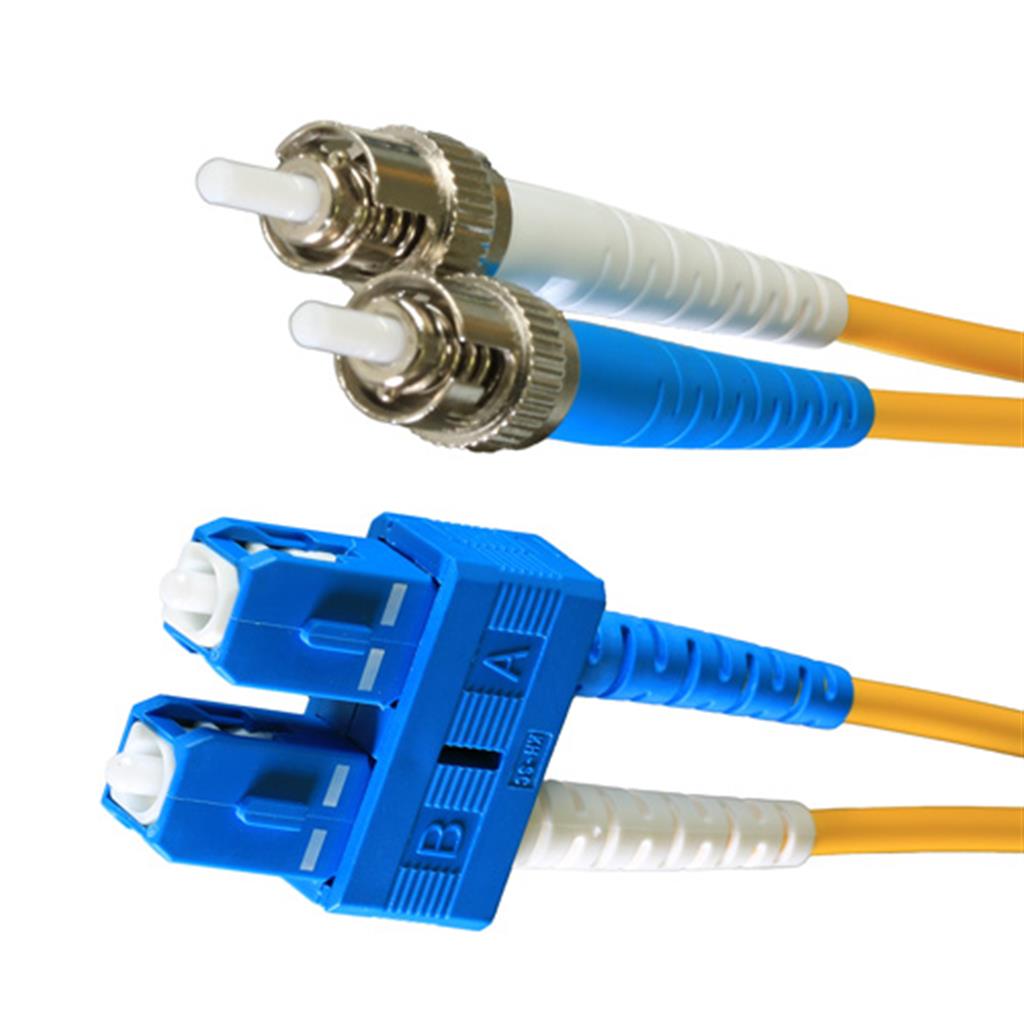 Cablenet 2M OS2 9/125 ST-SC Duplex Yellow Lsoh Fibre Patch Lead