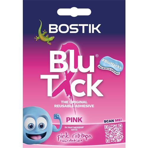 Bostik Blu Tack Original Reusable Adhesive Handy Pack 45G Pink (Pack 12) - 30605530