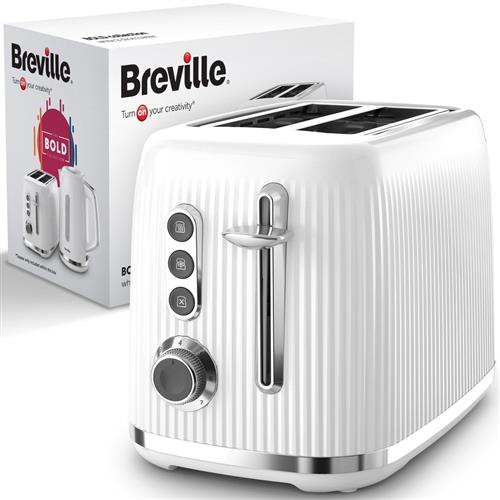 Breville Bold Variable 2-Slice Toaster White & Silver Chrome - VTR037