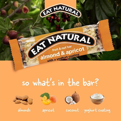 Eat Natural Almond Apricot & Yoghurt Fruit & Nut Gluten Free Bar 40G (Pack 12 X 40G) - 0401377