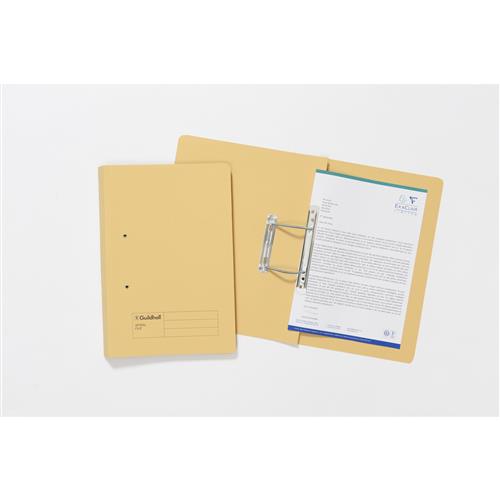 Exacompta Guildhall Transfer Spiral File 315Gsm Foolscap Yellow (Pack Of 50) 348-YLW