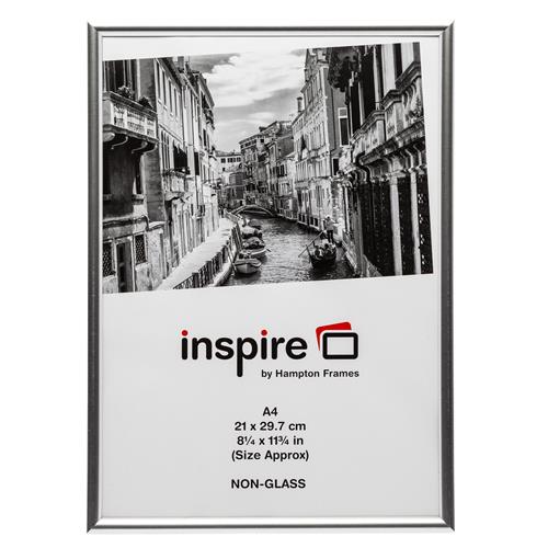 Photo Album Co Certificate/Photo Frame A4 Plastic Frame Plastic Front Silver - A4MARSIL-NG