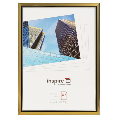 Photo Album Co Inspire For Business Certificate/Photo Frame A4 Plastic Frame Plastic Front Gold - EASA4GDP