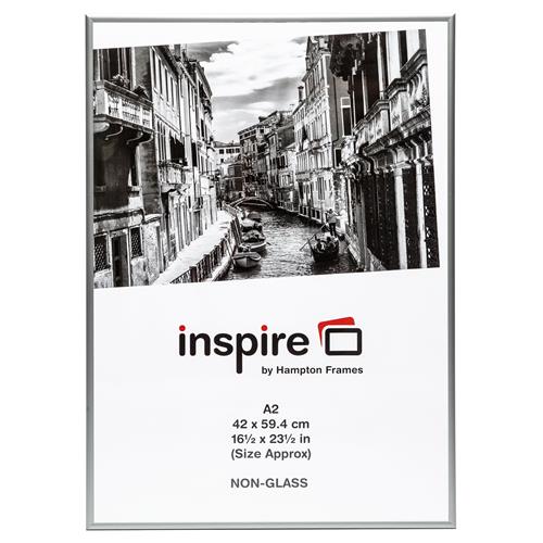 Photo Album Co Poster/Photo Frame A2 Aluminium Frame Plastic Front Silver - PAAFA2B