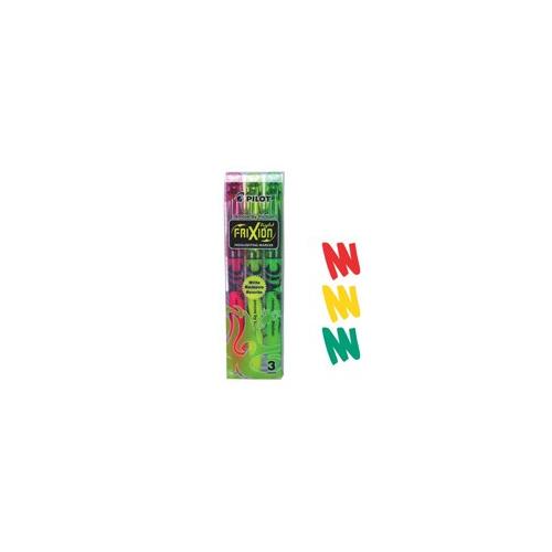 Pilot FriXion Erasable Highlighter Pen Chisel Tip 3.8mm Line Assorted Colours (Pack 3) - 469300300
