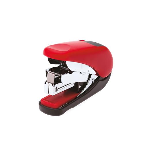 Plus By Pentel Mini Stapler ST-010V Flat Clinch Power Assist Mechanism Top Loading 25 Sheet Capacity Red/Black 30593
