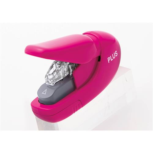 Plus By Pentel Staple-Free Handy Stapler Power Assist Mechanism 5 Sheet Capacity Pink 31148
