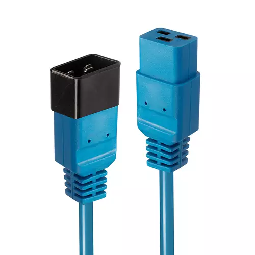 Photos - Cable (video, audio, USB) Lindy 3m IEC C19 to C20 Extension Cable Blue 30122 