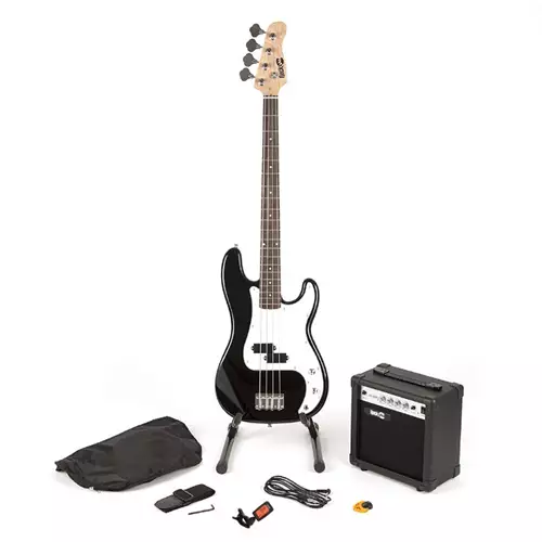 RockJam Full-Size Bass Guitar Kit with 10-Watt Amplifier Tuner Stand & Bag