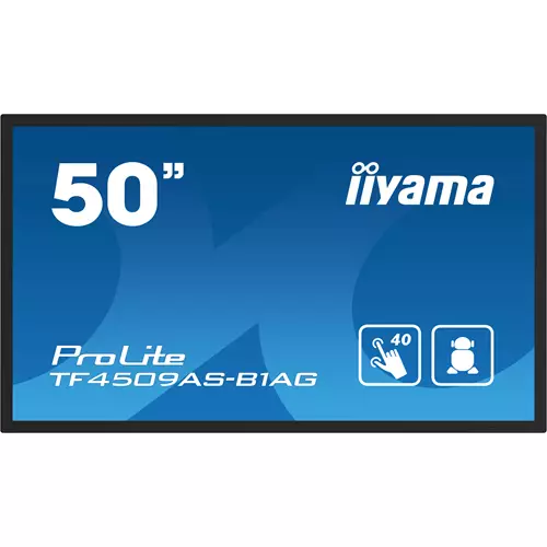 iiyama TF5039AS-B1AG computer monitor 125.7 cm (49.5") 3840 x 2160 pixels 4K Ultra HD LED Touchscreen Black