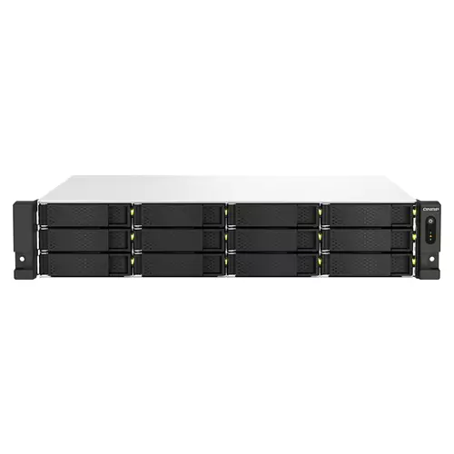 Photos - NAS Server QNAP TS-1264U-RP NAS Rack (2U) Intel Celeron 8 GB DDR4 0 TB  QTS Aluminium Black TS-1264U-RP-8G 