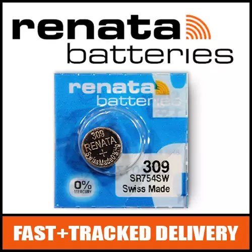 1 x Renata 309 Watch Battery 1.55v SR754SW - Official Renata Watch Batteries