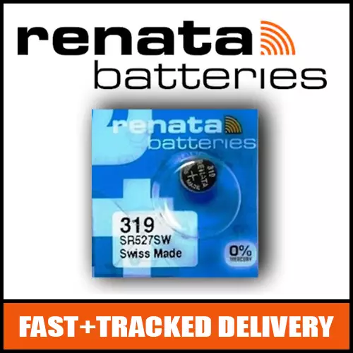 1 x Renata 319 Watch Battery 1.55v SR527SW - Official Renata Watch Batteries