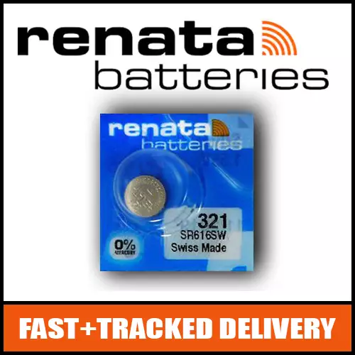 1 x Renata 321 Watch Battery 1.55v SR616SW - Official Renata Watch Batteries