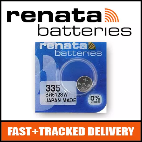 1 x Renata 335 Watch Battery 1.55v SR512SW - Official Renata Watch Batteries