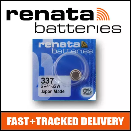 1 x Renata 337 Watch Battery 1.55v SR416SW - Official Renata Watch Batteries