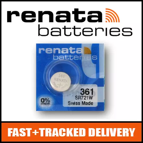 1 x Renata 361 Watch Battery 1.55v SR721W - Official Renata Watch Batteries
