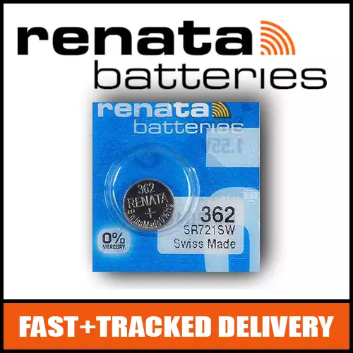1 x Renata 362 Watch Battery 1.55v SR721SW - Official Renata Watch Batteries