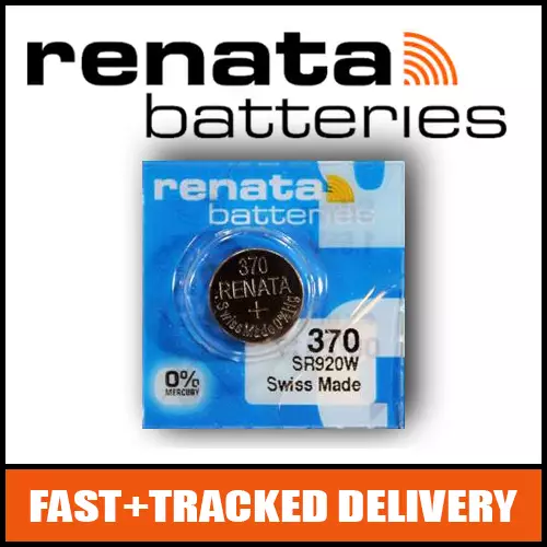 1 x Renata 370 Watch Battery 1.55v SR920W - Official Renata Watch Batteries