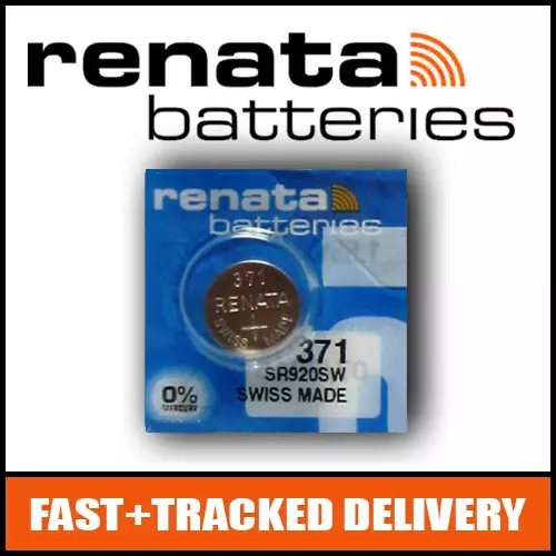 1 x Renata 371 Watch Battery 1.55v SR920SW - Official Renata Watch Batteries