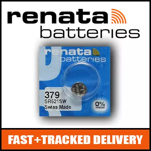 1 x Renata 379 Watch Battery 1.55v SR521SW - Official Renata Watch Batteries