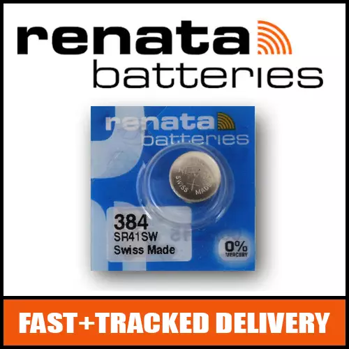 1 x Renata 384 Watch Battery 1.55v SR41SW - Official Renata Watch Batteries