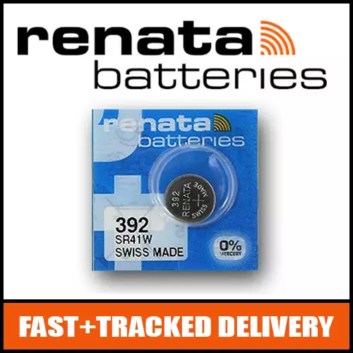 1 x Renata 392 Watch Battery 1.55v SR41W - Official Renata Watch Batteries
