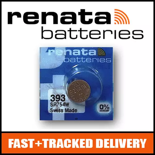 1 x Renata 393 Watch Battery 1.55v SR754W - Official Renata Watch Batteries