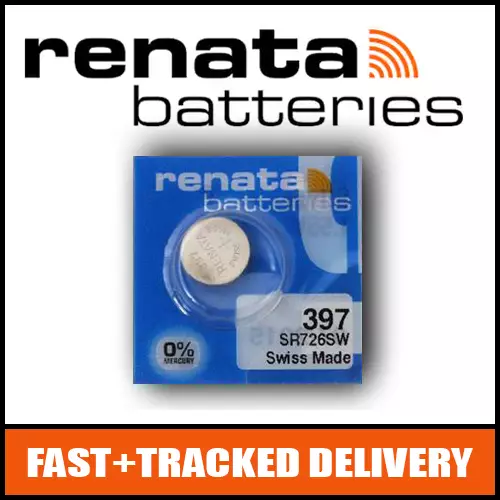 1 x Renata 397 Watch Battery 1.55v SR726SW - Official Renata Watch Batteries