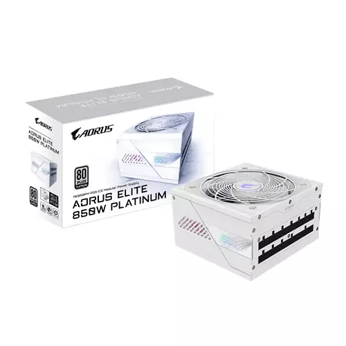 GIGABYTE AORUS ELITE P850W ICE Power Supply - PCIe 5.0 80 PLUS Platinum Fully Modular Design 120mm Fan ATX 3.0 compatible EU Plug