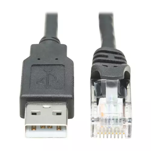 Tripp Lite U009-006-RJ45-X USB-A to RJ45 Rollover Console Cable (M/M) - Cisco Compatible 250 Kbps 6 ft. (1.83 m) Black