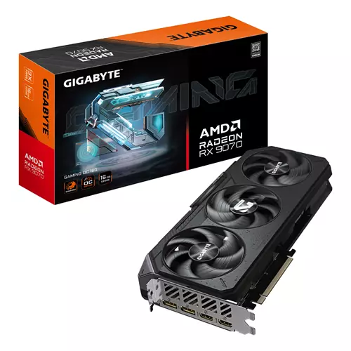 GIGABYTE Radeon RX 9070 GAMING OC 16G Graphics Card - 16GB GDDR6 256bit PCI-E 5.0 2700 MHz Core Clock 2 x DisplayPort 2 x HDMI GV-R9070GAMING OC-16GD