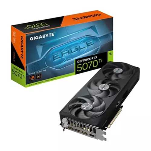 GIGABYTE GeForce RTX 5070 Ti EAGLE OC SFF 16G Graphics Card - 16GB GDDR7 256bit PCI-E 5.0 2542 MHz Core Clock 3 x DP 2.1a 1 x HDMI 2.1b NVIDIA DLSS 4 GV-N507TEAGLE OC-16GD