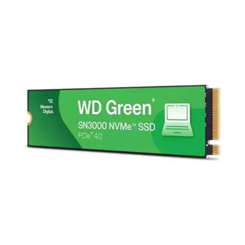 SanDisk Green WD SN3000 NVMe SSD POWERED BY 500 GB. SSD capacity: 500 GB SSD form factor: M.2 Component for: PC/Notebook/Game console