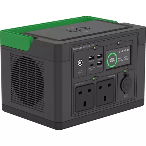 APC SE OffGrid Portable Power Station 330 - Li-Ion battery LCD 2x UK socket 3x USB-A 1x USB-C 1x 12V wireless charger